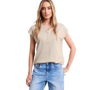 Street One Dropped Shoulder Shirt mit Split Neck Clay Sand 46