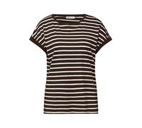 Street One Dropped Shoulder Shirt mit Streifen Espresso Brown 40