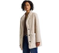 Fellimitatjacke STREET ONE, Damen, Gr. 42, pastel sand, Stoff, Obermaterial: 100% Polyester; Futter: 100% Polyester, unifarben, normal hüftbedeckend, V-Ausschnitt, runder Abschluss, Jacken, super weic