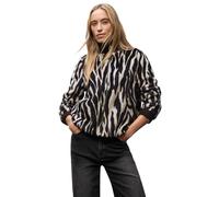Blouson STREET ONE, Damen, Gr. 34, deep roast braun, Stoff, Obermaterial: 100% Polyester; Futter: 100% Polyester, animal-print, casual, normal normal, hoch geschlossener Ausschnitt, Langarm elastische