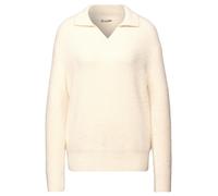 Strickpullover STREET ONE, Damen, Gr. 42, soft beige, Stoff, 78% Polyamid, 12% Polyacryl, 10% Baumwolle, unifarben, normal normal, V-Ausschnitt, normaler Saum, Pullover, aus softem Materialmix (716962