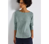 Strickpullover STREET ONE, Damen, Gr. 40, nile blau meliert, Strick, Obermaterial: 30% Polyester, 27% Polyacryl, 23% Polyamid, 20% Viskose, meliert, casual, regular fit normal, U-Boot-Ausschnitt, Lang