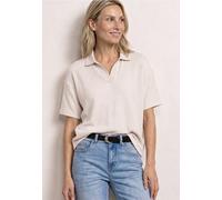 Street One Frauen 2-in-1 Mesh-Poloshirt mit Kurzarm in Beige, Gr: 46