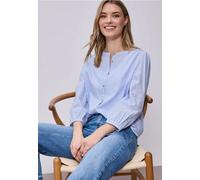 Street One Frauen 3/4-Arm Bluse in Chambray Qualität in Blau, Gr: 42