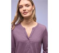 Tunikashirt STREET ONE, Damen, Gr. 40, bright berry, Web, 100% Baumwolle, unifarben, comfort fit normal, Rundhals, elastischer Bund, Shirts, mit 3/4 Ärmeln (34934212-40) bright berry