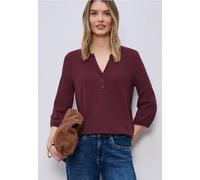Street One Frauen 3/4-Arm Shirt mit Split Neck und Knöpfen in Rot, Gr: 38