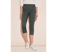 Street One Frauen 3/4 Hose mit Zipper in Grün, Gr: 38