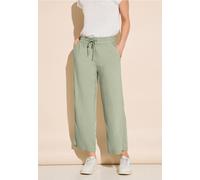 Culotte STREET ONE, Damen, Gr. 32, Länge 26, grün (soft moss grün), Stoff, 100% Viskose, unifarben, normal 7/8-Länge, Hosen Culotte, Elastikbund mit Tunnelzug (71090756-32) soft moss grün