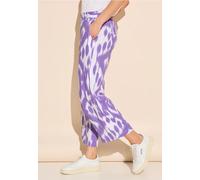 Street One Frauen 7/8 Print Leinenhose in Lila, Gr: 34