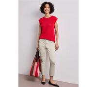 Street One Frauen 7/8 Slim Leg Hose im Satin-Look in Beige, Gr: 38