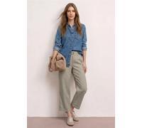 Stoffhose CECIL, Damen, Gr. 46, Länge 26, timeless beige, Stoff, 100% Leinen, unifarben, loose fit 7/8-Länge, Hosen Stoffhose, mit Wide Legs (57275450-46) timeless beige