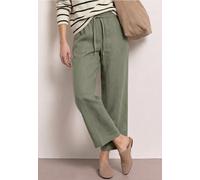 Street One Frauen 7/8 Wide Leg Hose im Loose Fit aus Leinen in Grün, Gr: 36