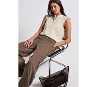 Street One Frauen Ärmellose Leinenbluse in Beige, Gr: 38