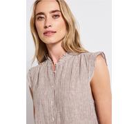 Street One Frauen Ärmellose Leinenbluse in Braun, Gr: 38