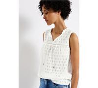 Street One Frauen Ärmellose Stickmuster Bluse in Weiß, Gr: 38