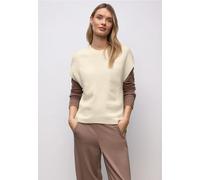Street One Frauen Ärmelloser Chenille Pullover in Beige, Gr: 44