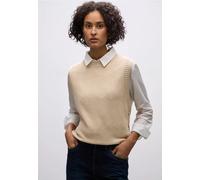 Street One Damen 3017017 Ärmelloser Pullover, Sanded beige Mel, 46