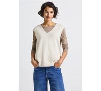 Street One Frauen Ärmelloser V-Neck Pullover in Beige, Gr: 36
