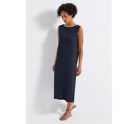 STREET ONE Damen 1408930 Ärmelloses Rippstrukturkleid, Deepwater Blue, 46