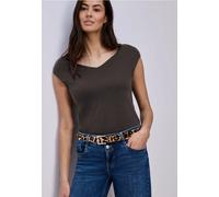 Street One Frauen Ärmelloses Shirt mit Diamantausschnitt in Braun, Gr: 40