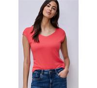 Street One Frauen Ärmelloses Shirt mit Diamantausschnitt in Rot, Gr: 46