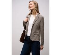 Kurzblazer STREET ONE, Damen, Gr. 42, rustic braun, Web, 72% Polyester, 28% Baumwolle, gemustert, normal normal, V-Ausschnitt, abgesteppt, Blazer Kurzblazer, mit Reverskragen (61556322-42) rustic brau