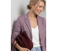 Kurzblazer STREET ONE, Damen, Gr. 34, lila (schwarz clouded blush), Stoff, 83% Polyester, 14% Viskose, 3% Elasthan, unifarben, normal normal, V-Ausschnitt, abgesteppt, Blazer Kurzblazer, mit Reverskra