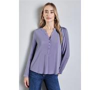 Street One Frauen Basic Bluse in Unifarbe in Lila, Gr: 36
