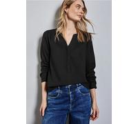 Shirtbluse STREET ONE "Style Bamika" Gr. 40, schwarz (black) Damen Blusen (85614629-40) black