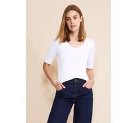 T-Shirt STREET ONE Gr. 44, weiß (white) Damen Shirts (72937764-44) white