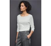 Langarmshirt STREET ONE "Style Lanea", Damen, Gr. 46, pelican grau, Jersey, Obermaterial: 50% Baumwolle, 50% Modal. Futter: 100% Baumwolle, unifarben, regular fit normal, U-Boot-Ausschnitt, angesetzte
