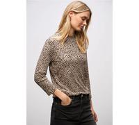 Street One Frauen Basic Leo Turtleneck Shirt in Beige, Gr: 46