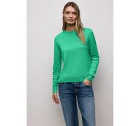 Rundhalspullover STREET ONE, Damen, Gr. 42, arcadia grün, Stoff, 86% Viskose, 14% Polyester, unifarben, comfort fit normal, Rundhals, Bündchen, Pullover Rundhalspullover, Basic (18042947-42) arcadia g