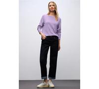 Strickpullover STREET ONE, Damen, Gr. 38, soft lavender, Stoff, 60% Viskose, 40% Baumwolle, unifarben, normal normal, U-Boot-Ausschnitt, Bündchen, Pullover Strickpullover, aus elastischem Materialmix 