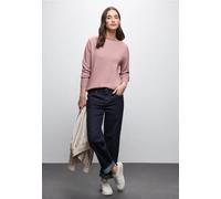 Strickpullover STREET ONE, Damen, Gr. 36, powder pink meliert, Stoff, 33% Polyester, 31% Polyacryl, 24% Baumwolle, 12% Polyamid, unifarben, normal normal, U-Boot-Ausschnitt, Rippbündchen, Pullover Str