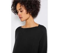 Strickpullover STREET ONE, Damen, Gr. 34, schwarz, Stoff, 60% Viskose, 40% Baumwolle, unifarben, normal normal, U-Boot-Ausschnitt, Bündchen, Pullover, aus elastischem Materialmix (29476564-34) schwarz