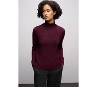 Rollkragenpullover STREET ONE, Damen, Gr. 46, wildberry rot, Stoff, 71% Viskose, 29% Nylon, unifarben, comfort fit normal, hoch geschlossener Ausschnitt, Bündchen, Pullover Rollkragenpullover (8512203