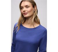 Street One Frauen Basic Rundhalsshirt in Blau, Gr: 34