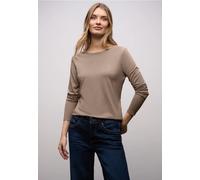 Street One Frauen Basic Rundhalsshirt in Braun, Gr: 36