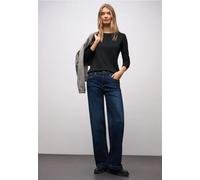 Street One Frauen Basic Rundhalsshirt in Schwarz, Gr: 40