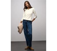 Street One Frauen Basic Shirt mit Rippstruktur in Weiß, Gr: 44