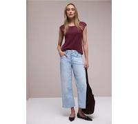 Street One Frauen Basic Shirt mit U-Boot-Ausschnitt in Rot, Gr: 42