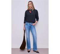 Street One Frauen Basic Sweatshirt in Blau, Gr: 34
