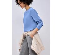 Sweatshirt STREET ONE, Damen, Gr. 34, bonnet blau, Sweatshirts Sweatshirt, mit Rundhalsausschnitt (89557308-34) bonnet blau