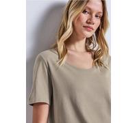 Street One Frauen Basic T-Shirt in Beige, Gr: 44