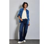 STREET ONE Damen A322897 Basic T-Shirt in Unifarbe, Off White, 46