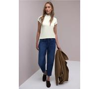 Street One Frauen Basic T-Shirt mit Turtle Neck in Weiß, Gr: 46