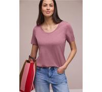 Street One Frauen Basic T-Shirt mit V-Neck in Rosa, Gr: 36