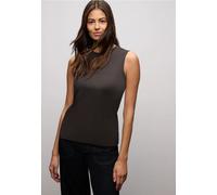 Street One Frauen Basic Top mit Rippstruktur in Braun, Gr: 38