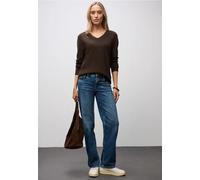 Street One Frauen Basic V-Neck Pullover in Braun, Gr: 44